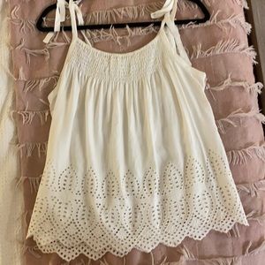 Flowy White Top with Tie Straps